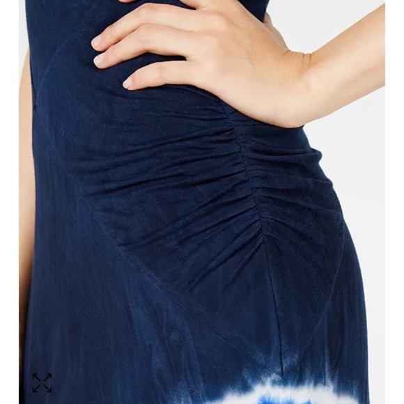 INC International Concepts Chevron Tie-Dye ruched Maxi Dress - Picture 2 of 4